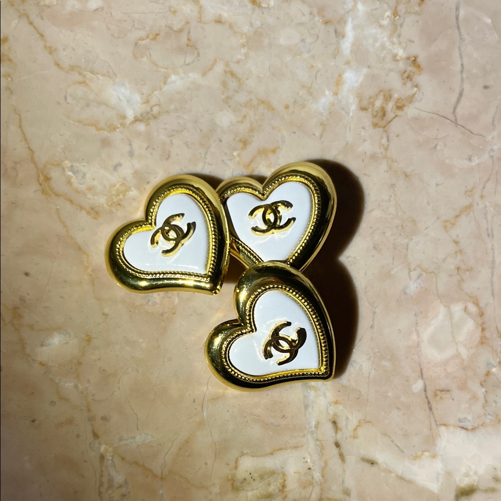 Chanel Gold and White Buttons AUTHENTIC
